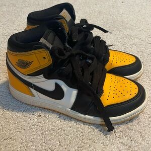 Air Jordan Nike High Tops Black and Yellow Youth size 13C